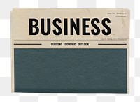 Vintage business png newspaper sticker, kraft design, transparent background