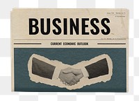 Business handshake newspaper, employment photo