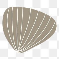 Brown shell png sticker, abstract transparent background