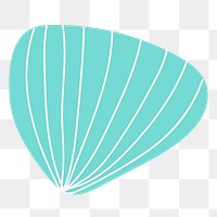 Green shell png sticker, abstract transparent background