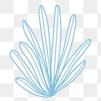 Blue leaf png sticker, botanical transparent background