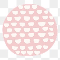 Pink Memphis png circle sticker, modern design, transparent background