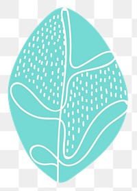 Pastel leaf png sticker, botanical transparent background