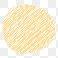 Yellow circle png sticker,  patterned design, transparent background