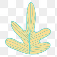 Yellow leaf png sticker, botanical transparent background