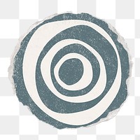 Spiral circle png sticker, torn paper, transparent background