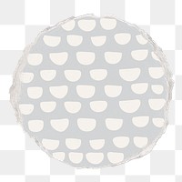 Memphis round png sticker, torn paper, transparent background