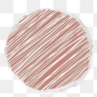 Pink round png sticker, torn paper, transparent background