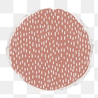 Pink dots png round sticker, torn paper, transparent background