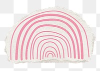 Pink rainbow png sticker, abstract torn paper, transparent background