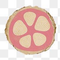 Pink abstract png circle sticker, torn paper, transparent background