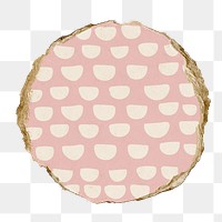 Pink circle png sticker, torn paper, transparent background