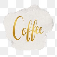 Coffee png word sticker typography, transparent background