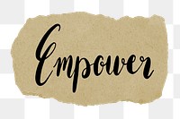 Empower png word sticker typography, transparent background