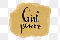 Girl power png word sticker typography, transparent background