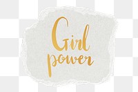 Girl power png word sticker typography, transparent background