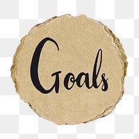 Goals png word sticker typography, transparent background