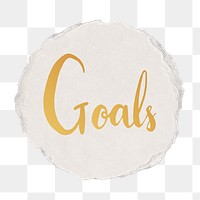 Goals png word sticker typography, transparent background