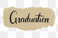 Graduation png word sticker typography, transparent background