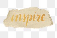 Inspire png word sticker typography, transparent background