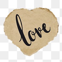 Love png word sticker typography, transparent background