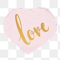 Love png word sticker typography, transparent background