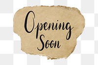 Opening soon png word sticker typography, transparent background