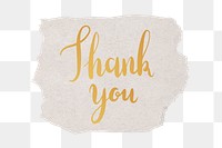 Thank you png word sticker typography, transparent background