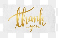 Thank you png word sticker typography, transparent background