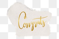 Congrats png word sticker typography, transparent background