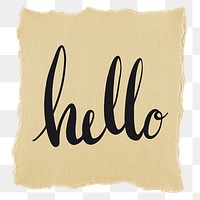 Hello png word sticker typography, transparent background