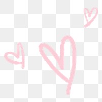 Heart doodle png sticker, pink cute shape on transparent background