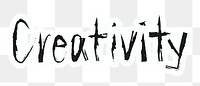 Creativity png word sticker typography, transparent background