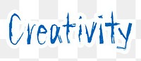 Creativity png word sticker typography, transparent background