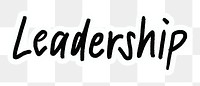 Leadership png word sticker typography, transparent background