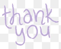 Thank you png word sticker, handwritten typography, transparent background