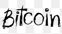 Bitcoin png word sticker, handwritten typography, transparent background