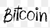 Bitcoin png word sticker typography, transparent background