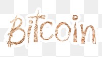 Bitcoin png word sticker typography, transparent background