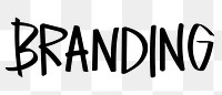 Branding png word sticker, handwritten typography, transparent background