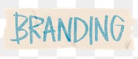 Branding png word sticker, washi tape typography, transparent background