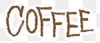 Coffee png word sticker typography, transparent background