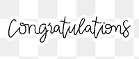 Congratulations png word sticker typography, transparent background