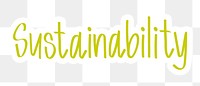 Sustainability png word sticker typography, transparent background