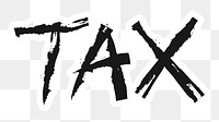 Tax png word sticker typography, transparent background