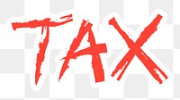 Tax png word sticker typography, transparent background