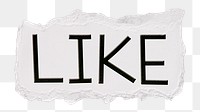 Like png word sticker, ripped paper typography, transparent background