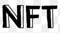 NFT png word sticker, handwritten typography, transparent background