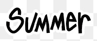 Summer png word sticker typography, transparent background