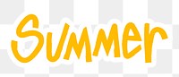 Summer png word sticker typography, transparent background